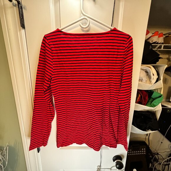 J. Crew Women's Size Medium Artist LS T Red & Navy Shirt - NWT - Picture 7 of 7